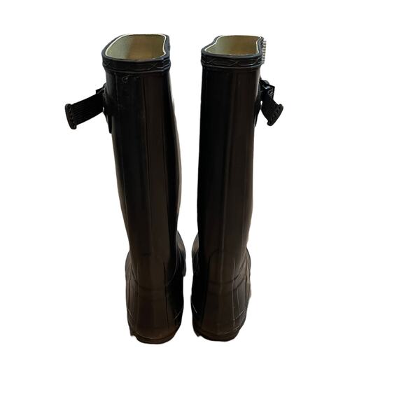 HUNTER Field Huntress Gloss Tall Rubber Boots Wellington Rainboots Size 7 Black - Picture 9 of 13